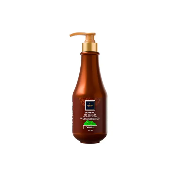 Shampoo Oily Scalp with Caffeine, Mint, Silk Proteins&Dead Sea minerals Famirel