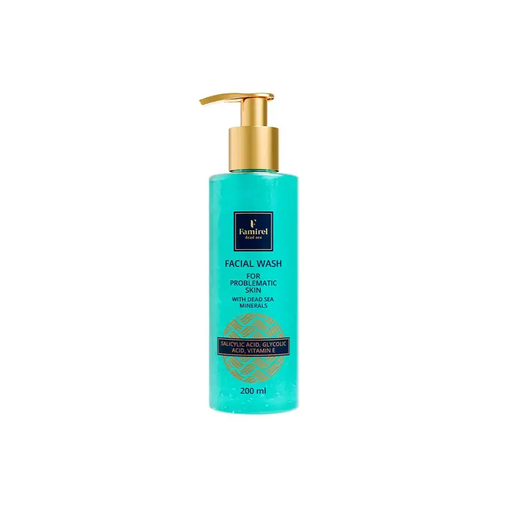 Facial Wash Problematic Skin with Salicylic, Glycolic Acid&Dead Sea Minerals Famirel